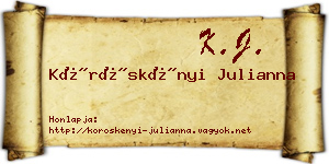 Köröskényi Julianna névjegykártya