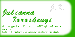 julianna koroskenyi business card